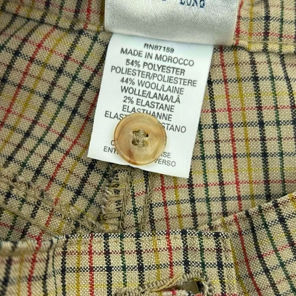 Vintage Pant Next Ladieswear high Waisted Plaid Wool Blend Ankle Trouser 8 Tall - Picture 6 of 7